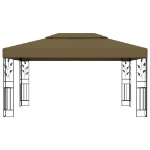 Gazebo con Tetto Doppio 3x4 m Grigio Talpa 180 g/m²