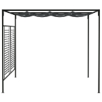 Gazebo con Tetto Retrattile 4x3x2,3 m Antracite 180 g/m²