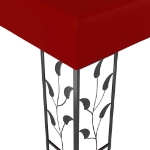Gazebo con Stringa di Luci LED 3x3 m Rosso Vino