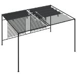 Gazebo con Tetto Retrattile 4x3x2,3 m Antracite 180 g/m²