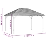 Gazebo con Tetto 4x3 m Antracite