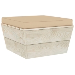 Cuscino per Pouf su Pallet Beige in Tessuto