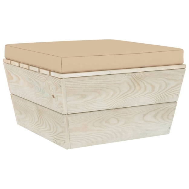 Cuscino per Pouf su Pallet Beige in Tessuto