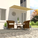 Tenda da Sole Retrattile 250x150 cm Giallo e Bianco