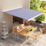 Tenda a Cassonetto Motorizzata 300x250 cm Blu e Bianca