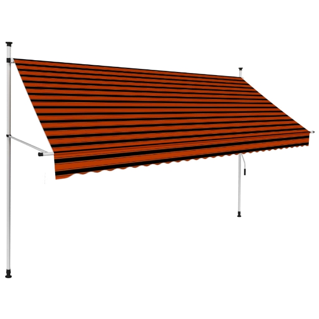 Tenda da Sole Retrattile Manuale 300 cm Arancione e Marrone