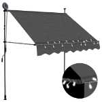 Tenda da Sole Retrattile Manuale con LED 200 cm Antracite