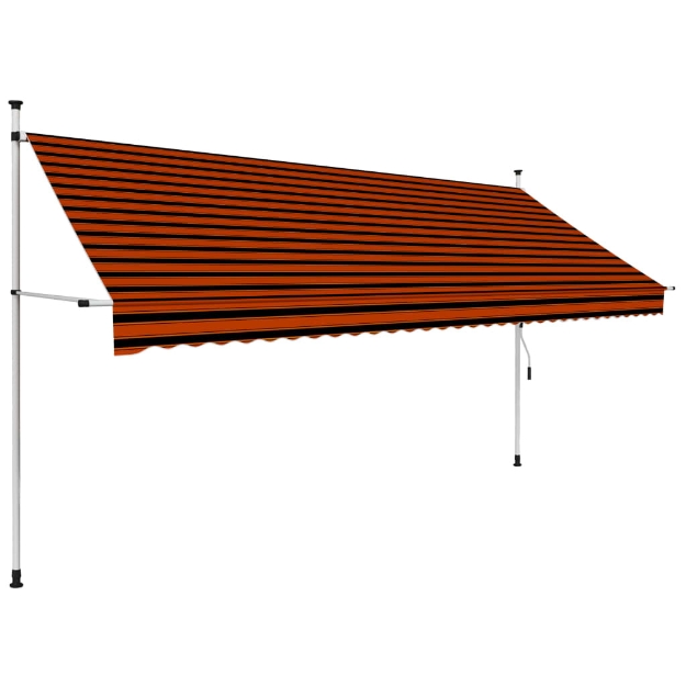 Tenda da Sole Retrattile Manuale 350 cm Arancione e Marrone