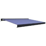 Tenda a Cassonetto Motorizzata 300x250 cm Blu e Bianca