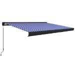 Tenda a Cassonetto Manuale 400x300 cm Blu e Bianca