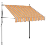 Tenda da Sole Retrattile Manuale con LED 200 cm Gialla e Blu