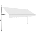 Tenda da Sole Retrattile Manuale con LED 400 cm Crema