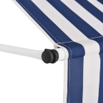 Tenda da Sole Retrattile Manuale 300 cm a Strisce Blu e Bianche