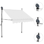 Tenda da Sole Retrattile Manuale con LED 150 cm Crema