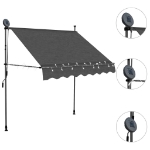 Tenda da Sole Retrattile Manuale con LED 200 cm Antracite