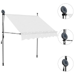 Tenda da Sole Retrattile Manuale con LED 200 cm Crema