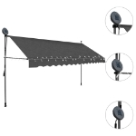 Tenda da Sole Retrattile Manuale con LED 350 cm Antracite