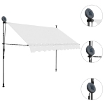 Tenda da Sole Retrattile Manuale con LED 300 cm Crema