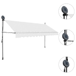 Tenda da Sole Retrattile Manuale con LED 350 cm Crema