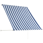 Tenda da Sole Retrattile 150x150 cm Blu e Bianco
