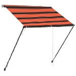 Tenda da Sole Retrattile con LED 150x150 cm Arancione e Marrone