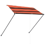 Tenda da Sole Retrattile con LED 250x150 cm Arancione e Marrone