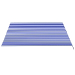Tessuto di Ricambio per Tenda da Sole Blu e Bianco 4x3,5 m