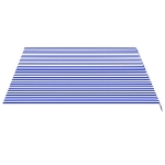 Tessuto di Ricambio per Tenda da Sole Blu e Bianco 4,5x3,5 m