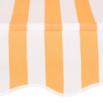 Tenda da Sole Retrattile Manuale 400cm Strisce Arancione Bianco