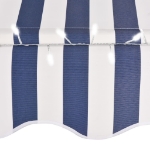 Tenda da Sole Retrattile Manuale con LED 400 cm Blu e Bianco