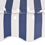 Tenda da Sole Retrattile Manuale con LED 150 cm Blu e Bianco