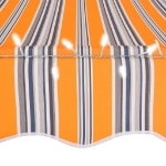 Tenda da Sole Retrattile Manuale con LED 350 cm Giallo e Blu