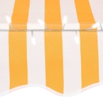 Tenda da Sole Retrattile Manuale LED 300 cm Bianco e Arancione