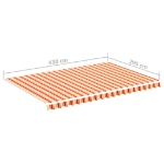 Tessuto di Ricambio per Tenda da Sole Giallo e Arancio 4,5x3 m