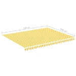 Tessuto di Ricambio per Tenda da Sole Giallo e Bianco 4,5x3,5 m