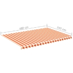 Tessuto di Ricambio per Tenda da Sole Giallo e Arancio 5x3,5 m