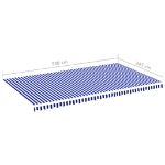 Tessuto di Ricambio per Tenda da Sole Blu e Bianco 6x3,5 m