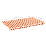 Tessuto di Ricambio per Tenda da Sole Giallo e Arancio 6x3,5 m