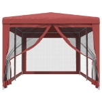 Tenda per Feste con 6 Pareti Laterali in Rete Rosso 3x6 m HDPE