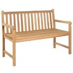 Panca da Giardino e Cuscino Bianco Crema 120cm Massello di Teak