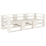 Divano da Giardino su Pallet Bianco a 3 Posti in Legno