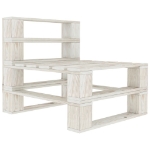 Divano da Giardino su Pallet Bianco a 3 Posti in Legno