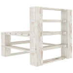 Divano da Giardino su Pallet Bianco a 3 Posti in Legno