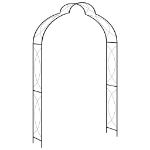 Arco da Giardino Nero 150x34x240 cm in Ferro