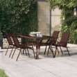 Tavolo da Giardino Marrone e Nero 140x70x70 cm Acciaio e Vetro