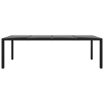 Tavolo Giardino Nero 250x100x75cm Vetro Temperato e Polyrattan