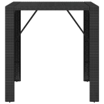 Tavolo Bar con Piano in Vetro Nero 105x80x110 cm Polyrattan