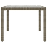 Tavolo Giardino Grigio 190x90x75 cm Vetro Temperato Polyrattan