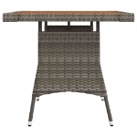 Tavolo Giardino Grigio 70x70x72 cm Polyrattan e Massello Acacia