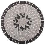 Tavolino da Bistrot con Mosaico Grigio 61 cm in Ceramica